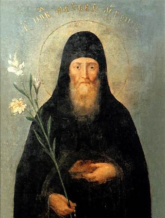 Икона прп. Моисея у его раки